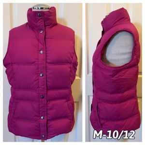 Lands End Down Puffer Vest in Fuchsia